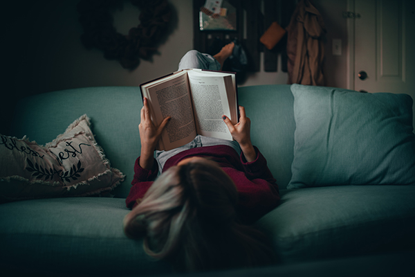 A woman reading