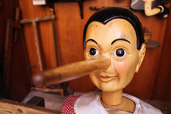 Pinocchio and his lying nose
