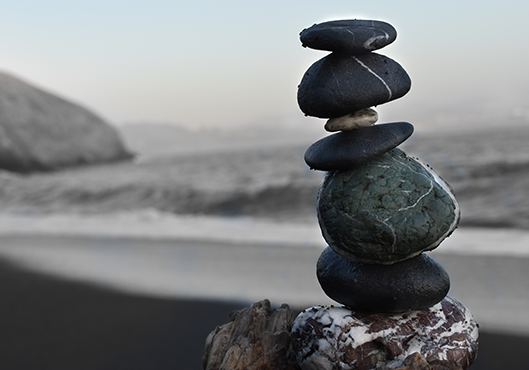 Rocks stacked in balance